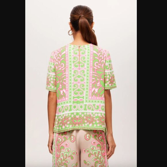 Trina Turk Riggs Short-Sleeve Top - Petra Floral S NWT - Picture 3 of 9